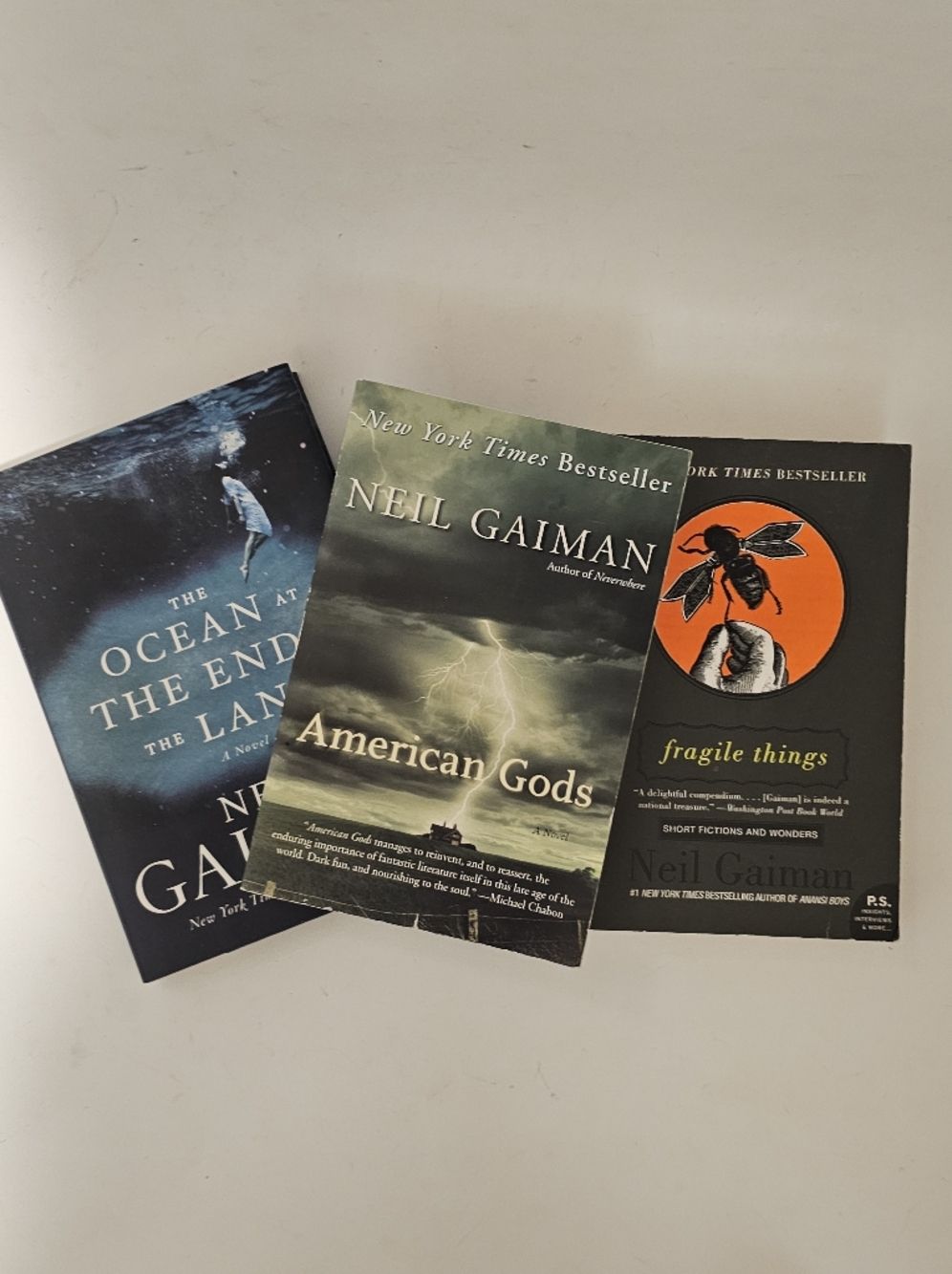 3 Thriller Books Neil Gaiman American Gods Fragile Things The Ocean At The End